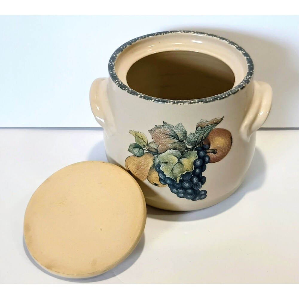 Home & Garden Party Lg. Bean Pot Cookie Jar w/Lid 2002 Vintage Stoneware - Picture 5 of 7